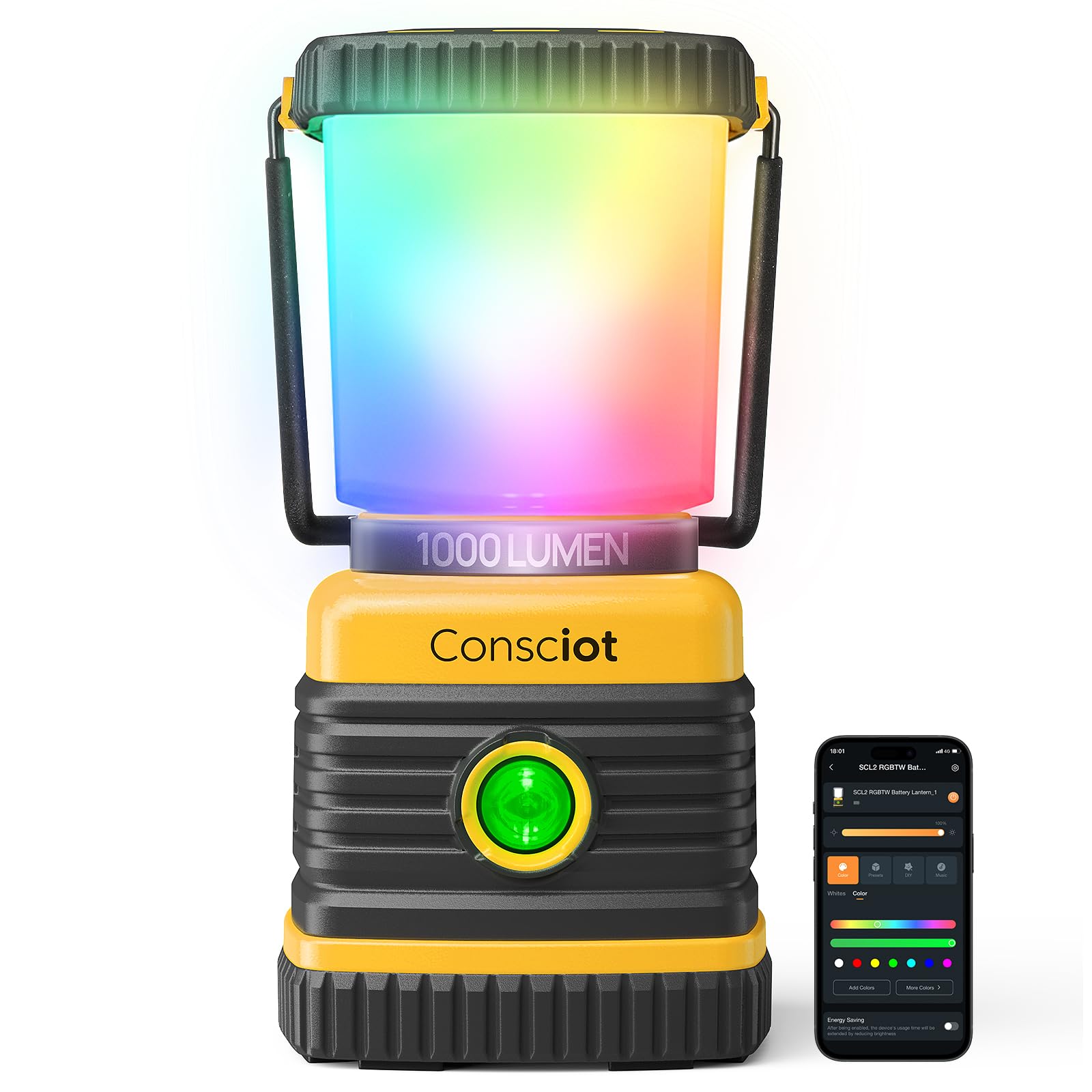 Amazon.com: Consciot Smart RGBTW Battery Powered LED Lantern with