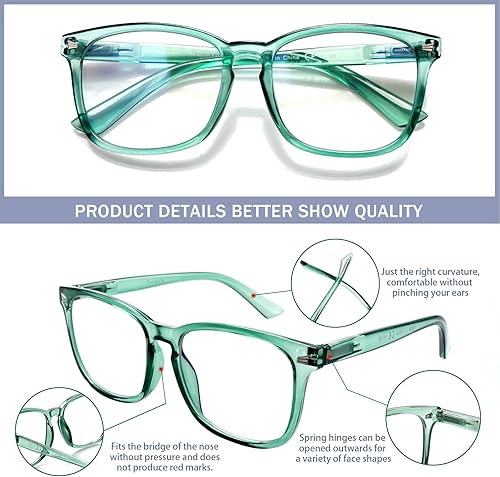 Miniatura 4 de Paquete de 3 lentes de lectura multifocales progresivos para mujeres y hombres, con bloqueo de luz azul, lentes de computadora con bisagra de