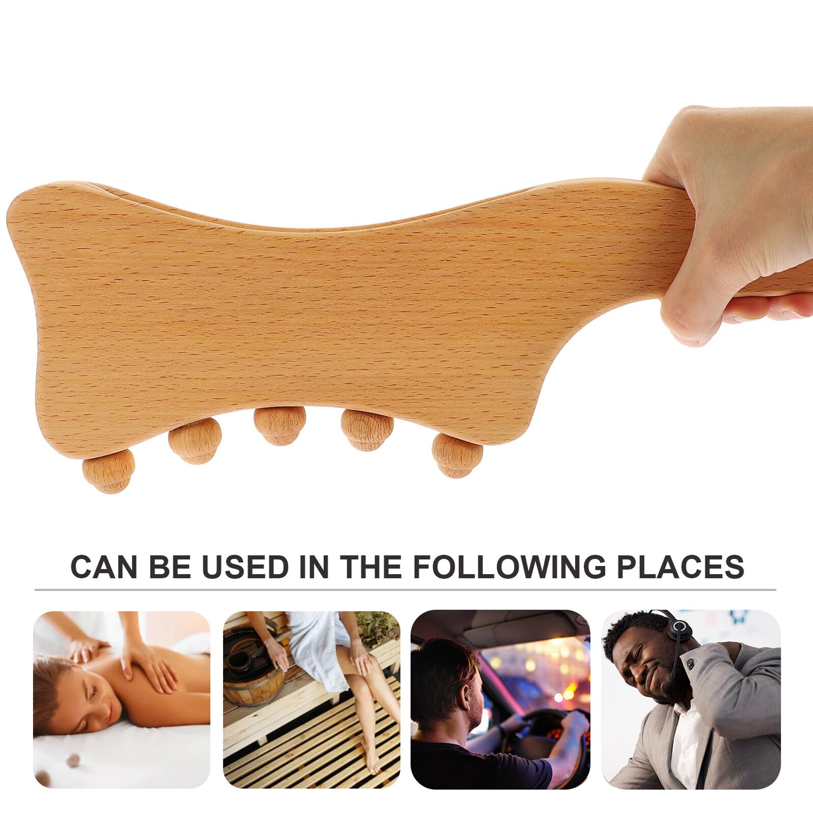 Strumento Gua Sha in Faggio per Massaggio Corpo, Uso Domestico