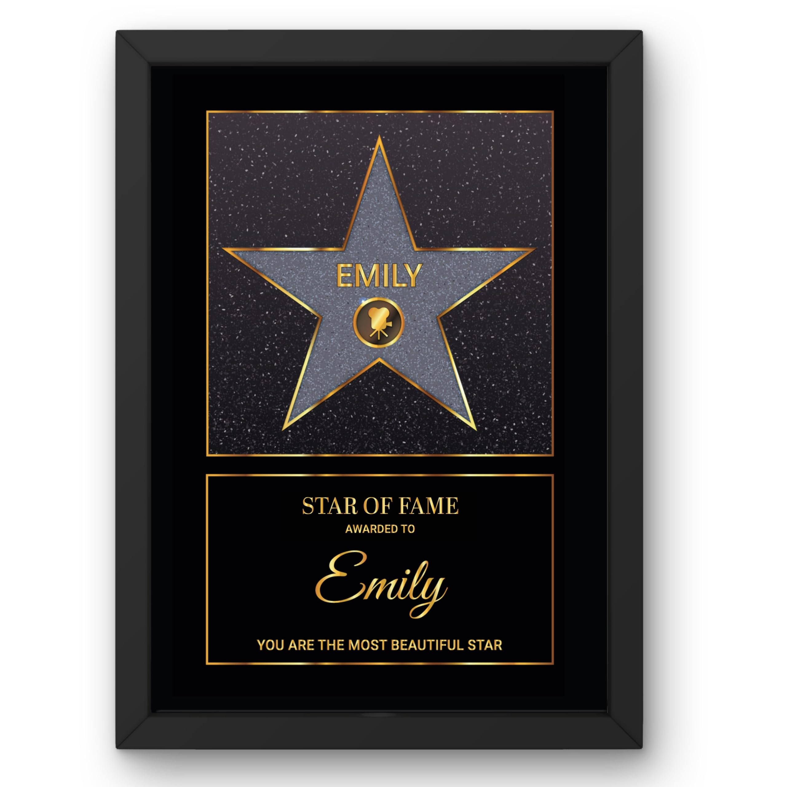 Triangle Déco 02 Grey Star Hollywood Star Grey Name Walk Of Fame Tribute Print - Personalised Gift