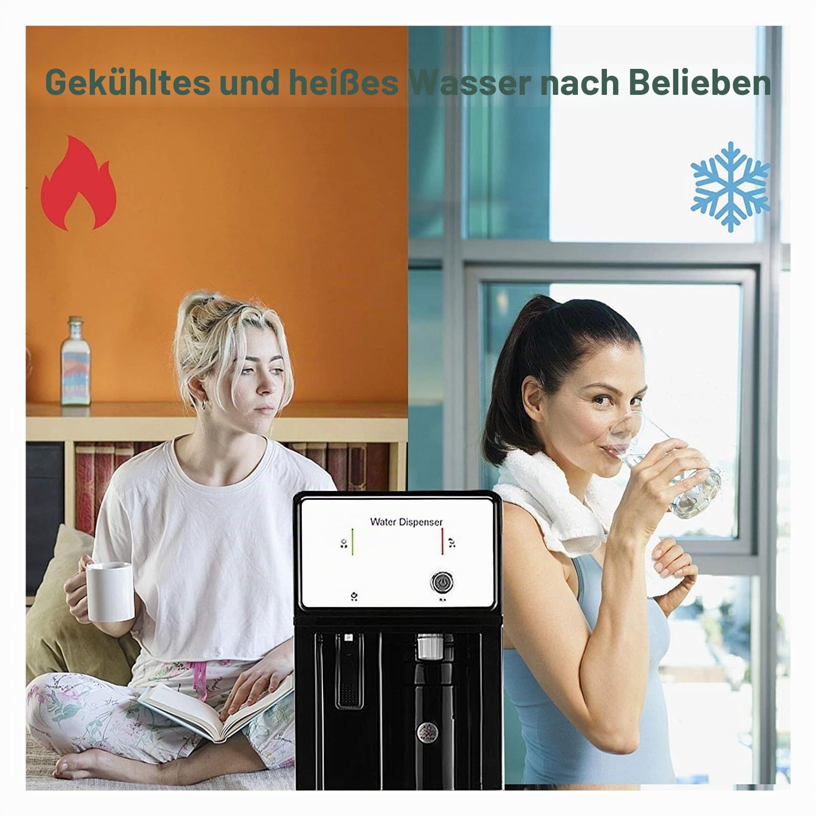 Heißwasserspender-Stehender bodenstehender wasserspender,Wasser Spender,3 Wassertemperaturen,Kalt Heiß Doppelfunktion,Ideal Für Gekühltes Wasser,Tee,Kaffee Im Home Office(Ice and warm)