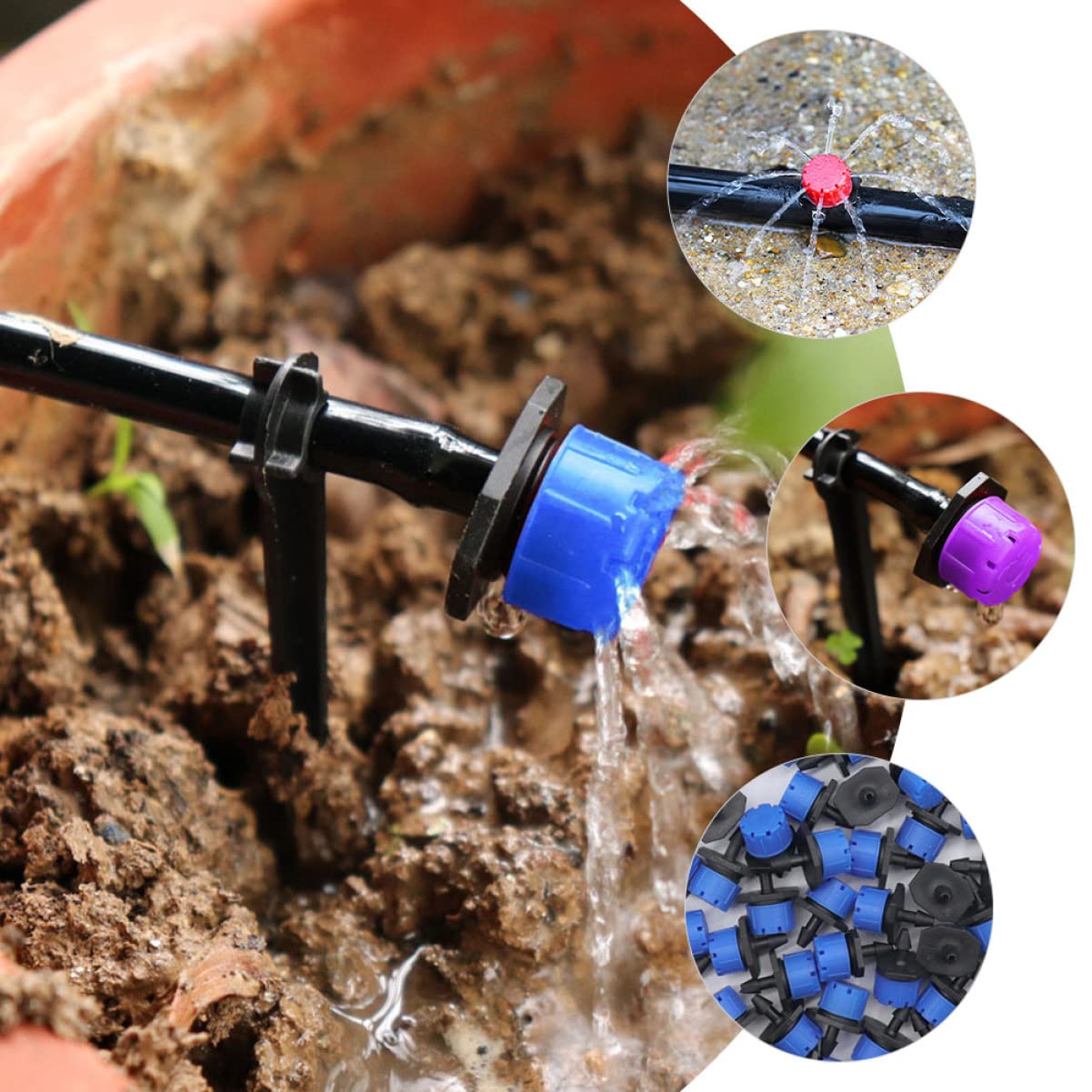 GALPADA Essential Plant Watering Device 100pcs 8 Holes Irrigation Nozzles for Drip Irrigation System