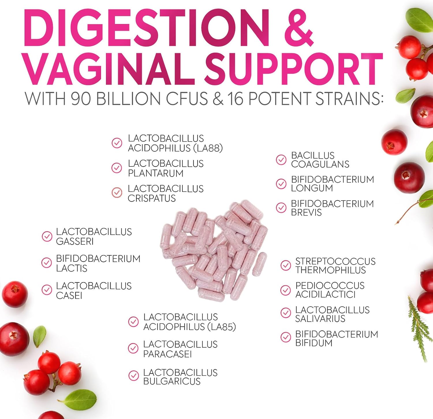 Probiotics For Women 60 Billion CFU - Women's Probiotic For Digestive Health 16 Unique Strains - Daily Vaginal PH Balance & Feminine Health Support, Womens Probiotic With Acidophilus - 120 Capsules - Image 8