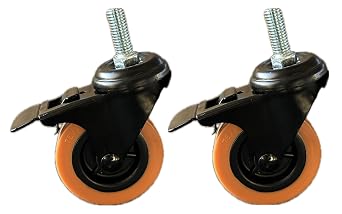 ACE 2 Pack Swivel 3 Caster Wheel with Brake, Compatible with Many Models of Pit Boss, Louisiana Grill, Rec Tec & Other Pellet Grills, PBC3