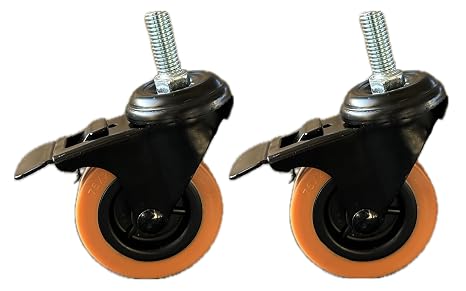 ACE 2 Pack Swivel 3 Caster Wheel with Brake, Compatible with Many Models of Pit Boss, Louisiana Grill, Rec Tec & Other Pellet Grills, PBC3