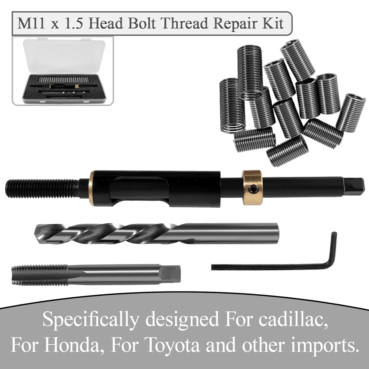 M11 x 1.5 Head Bolt Thread 35119S Head Bolt Thread Repair Kit for Toyota for Honda for Cadillac
