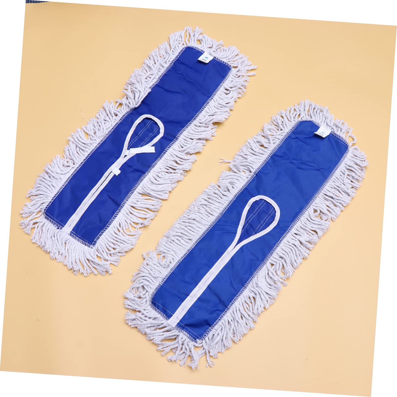 Panno Ricambio per Mop Blu 2 Pezzi in Filo di Cotone per Pulizia | Assorbimento Acqua, Raccoglie Residui Grandi, per Parete e Angoli, Accessori per Scopa Mop