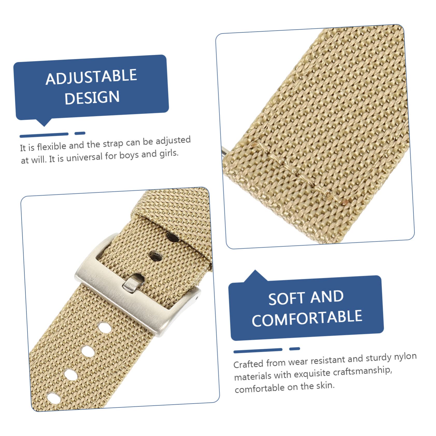 Uonlytech 2 Pièces Bracelet En Nylon Bracelet De Montre Pièces De Montre Remplacement De Bracelet De Réglable Bracelets De Pour Femmes Homme Composant Boucle Acier