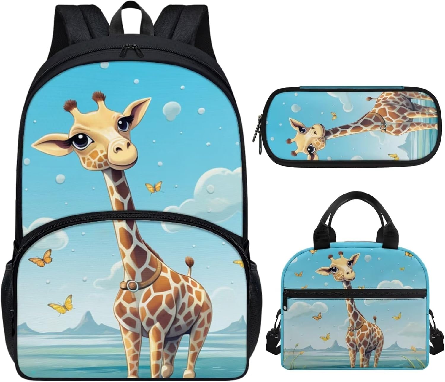 Mushroom Frog Backpack for Girls School Bag with Lunch Box Pencil Case 6-8 8-10 10-12 Boys Bookbag Kids School Backpacks Kindergarten Preschool Elementary Middle School Backpacks Daypack