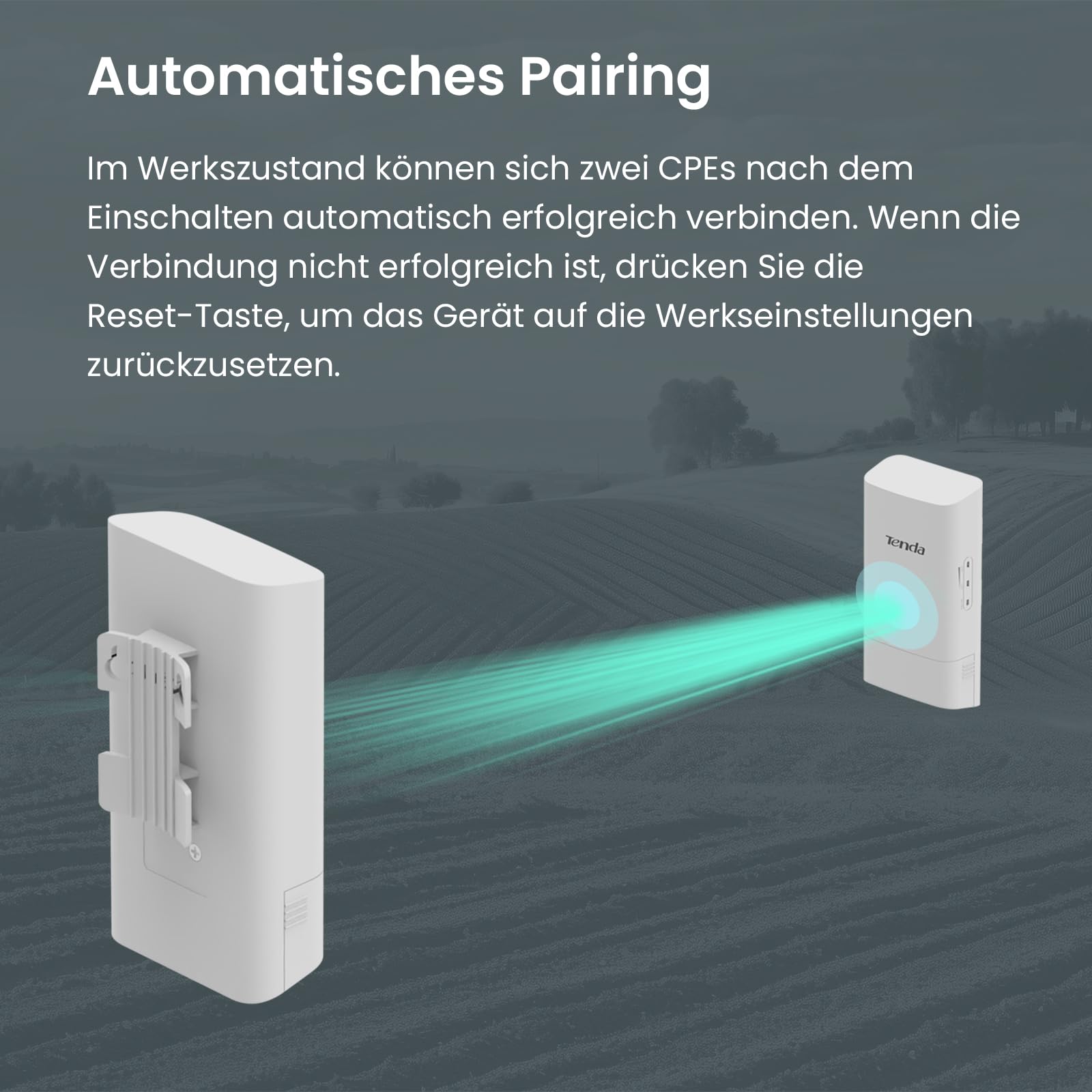 Tenda WiFi Bridge Point-to-Point WLAN Bridge Outdoor CPE (867 Mbit/s auf 5GHz, WLAN Brücke mit 9dBi Antenne, Passive PoE, Zentrales Management, 1km Reichweite, IP65 Wasserdicht)(O1-5G)
