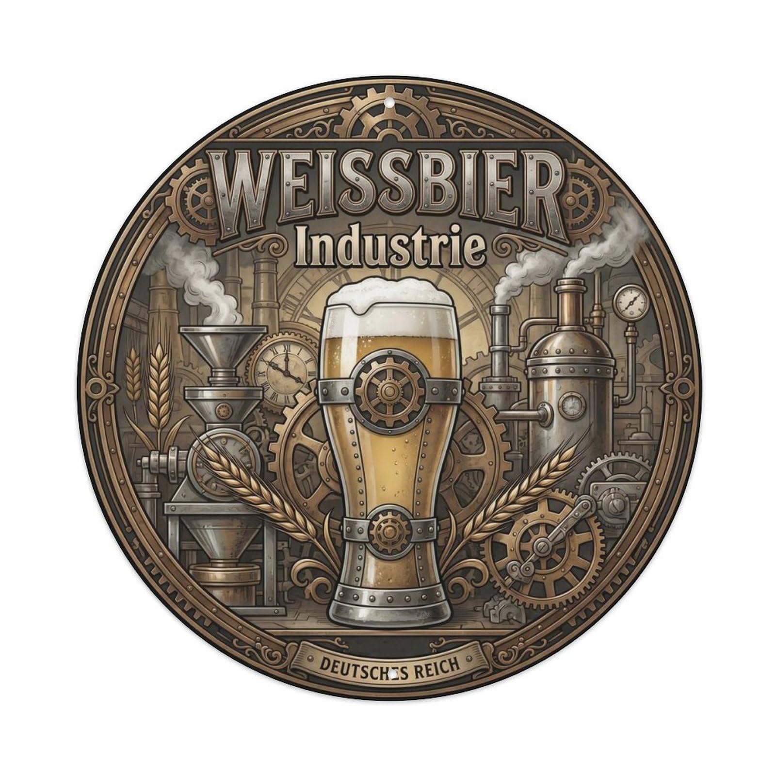 German Wheat Beer Craft Brew Copper Kettle Classic Metal Tin Sign