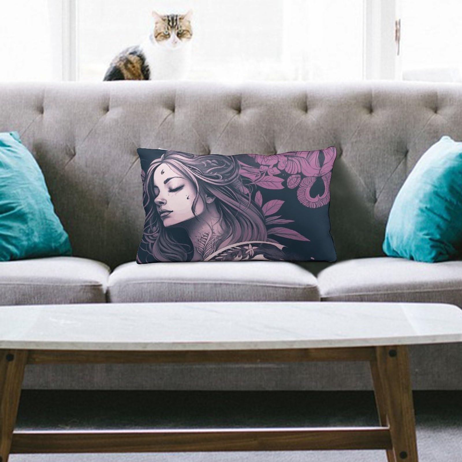 NTVOWPZO Decoration Throw Pillow Covers 8"x12" Pillowcases Covers Ethereal Illustration Soft Pillowcases Modern Farmhouse Home Decor Sofa Cushions Covers for Couch Bed Living Room