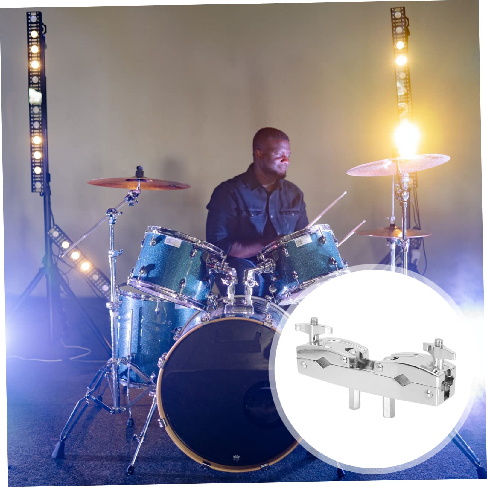 FAVOMOTO Music Instrument Part Extension Cowbell Clamp Easy to Adjust for Drum Kit