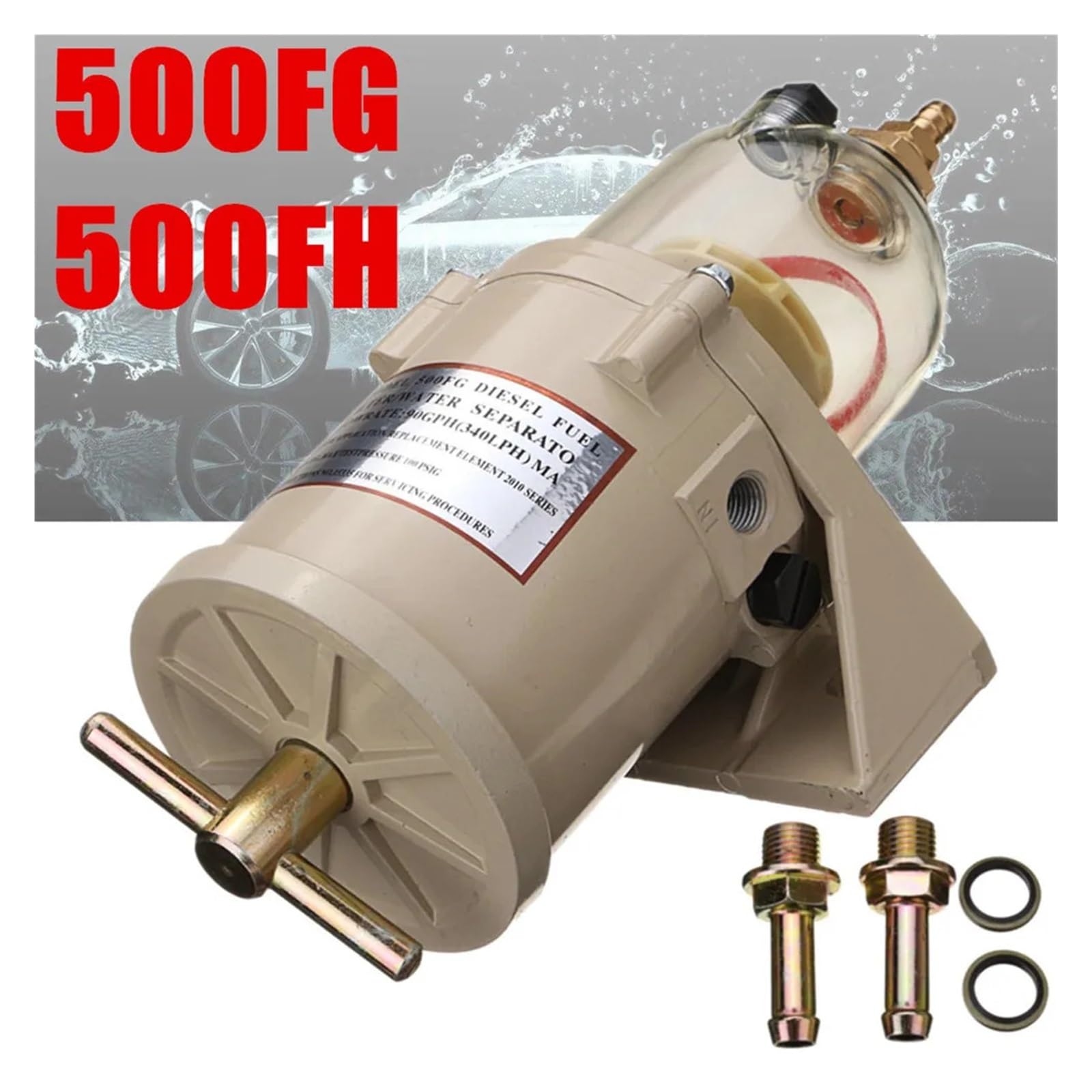 Filtro de Motor 500FG 500FH, Separador de Combustible, Aceite y Agua con Elemento filtrante 2010PM, Tubo de calefacción de 12 V/24 V, 2021