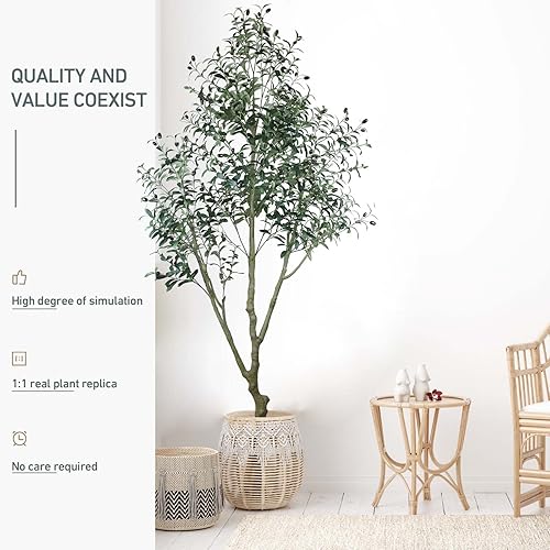 Miniatura 7 de HaiSpring Árbol de olivo artificial de 7 pies (84 pulgadas) de alto, adecuado para salas de estar modernas, hogar, oficina, decoración de jardín