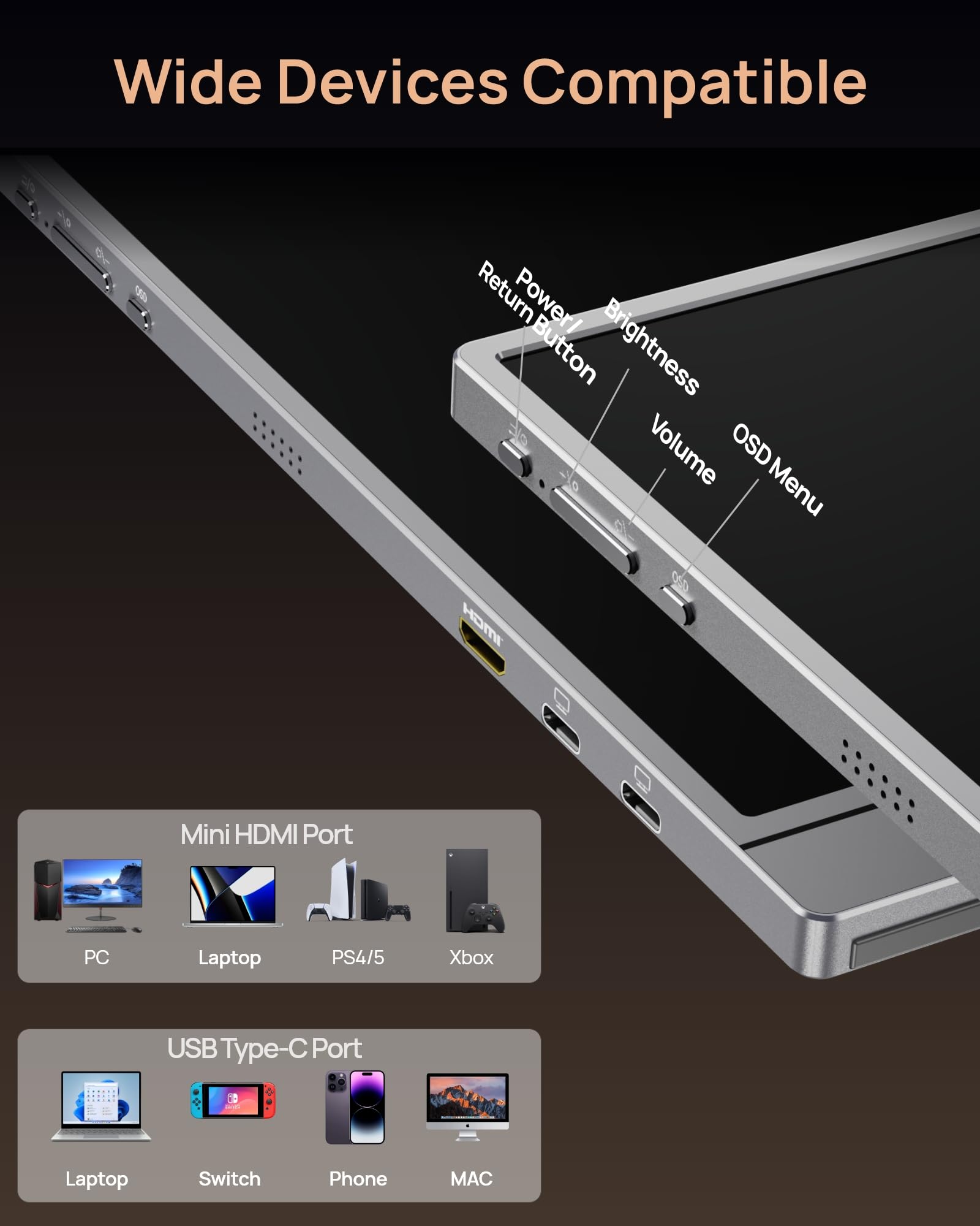 UPERFECT 16" 2K 120Hz Portable Monitor, 2560x1600 Portable Gaming Monitor product image 13