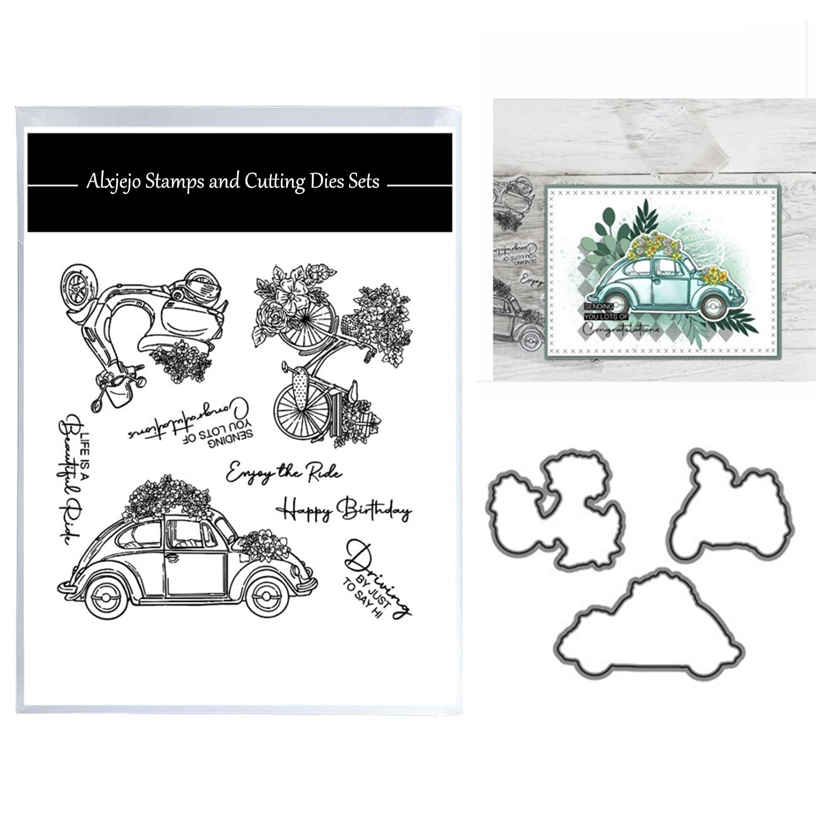 Alxjejo Cutting Dies and Stamps Set 2024-2025-2026,Stamps and die for Card Making for DIY Birthdays, Thanksgiving Day, Valentine's Day, Scrapbooking, Art Craft, Festivals Greeting Card Album
