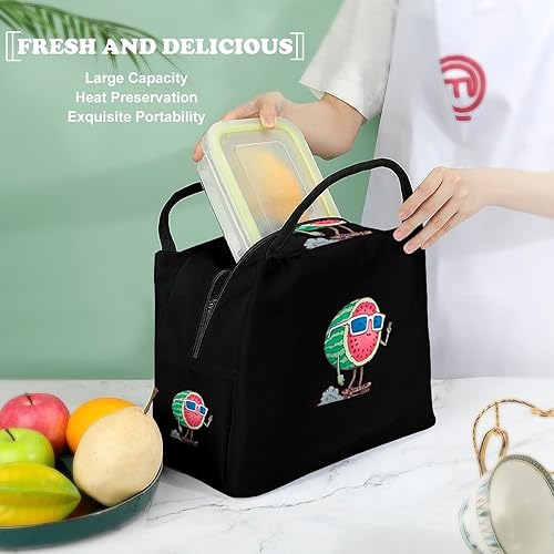 Miniatura 5 de Bolsa de almuerzo de sandía para monopatín, bolsa de almuerzo aislada, bolsa de mano para alimentos para mujeres y hombres