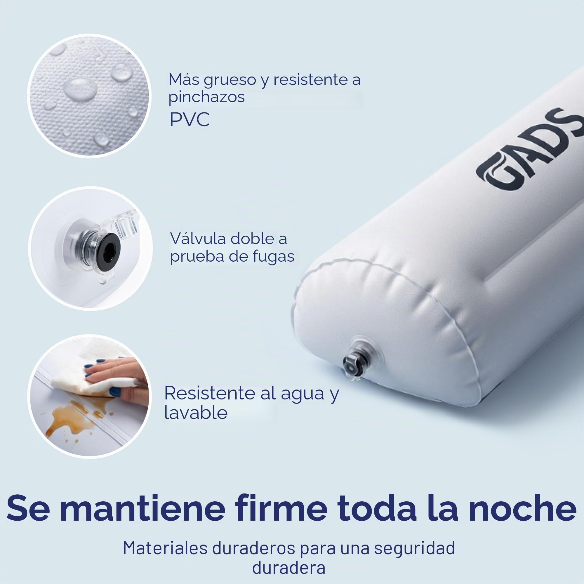 2-Unit de Barreras de Cama Inflables para Niños Pequeños - Barreras de Viaje Seguras - Protector de Cama para Niños - Barreras Inflables para Camas Individuales, Matrimoniales, Queen y King Size