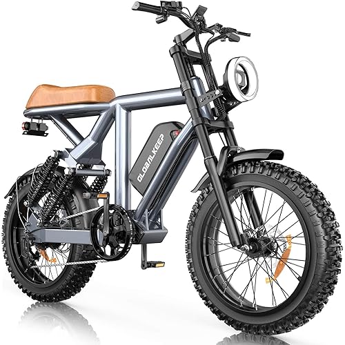 Electric Bike for Adults - 20 x 4 Inch Fat Tire, 750W/Peak 1500W Motor, 48V15AH Detachable Battery, 4 Riding Modes Electric Dirt Bike, 7 Speed Electric Motorcycle, 28MPH UL 2849 Certified
