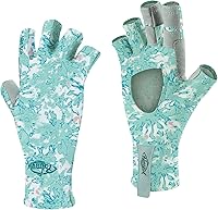 Vista 26 de Palmyth Guantes de pesca sin dedos con protección UV, UPF50+, guantes de sol para hombres y mujeres para kayak, senderismo, remo, conducción