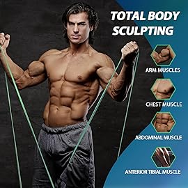 LEEKEY Resistance Bands, Exercise Bands with Handles,Pull Up Assist Bands - Band Set with Door Anchor - Bands for Working Out,Band for Men and Women Fitness Training,Home Workouts