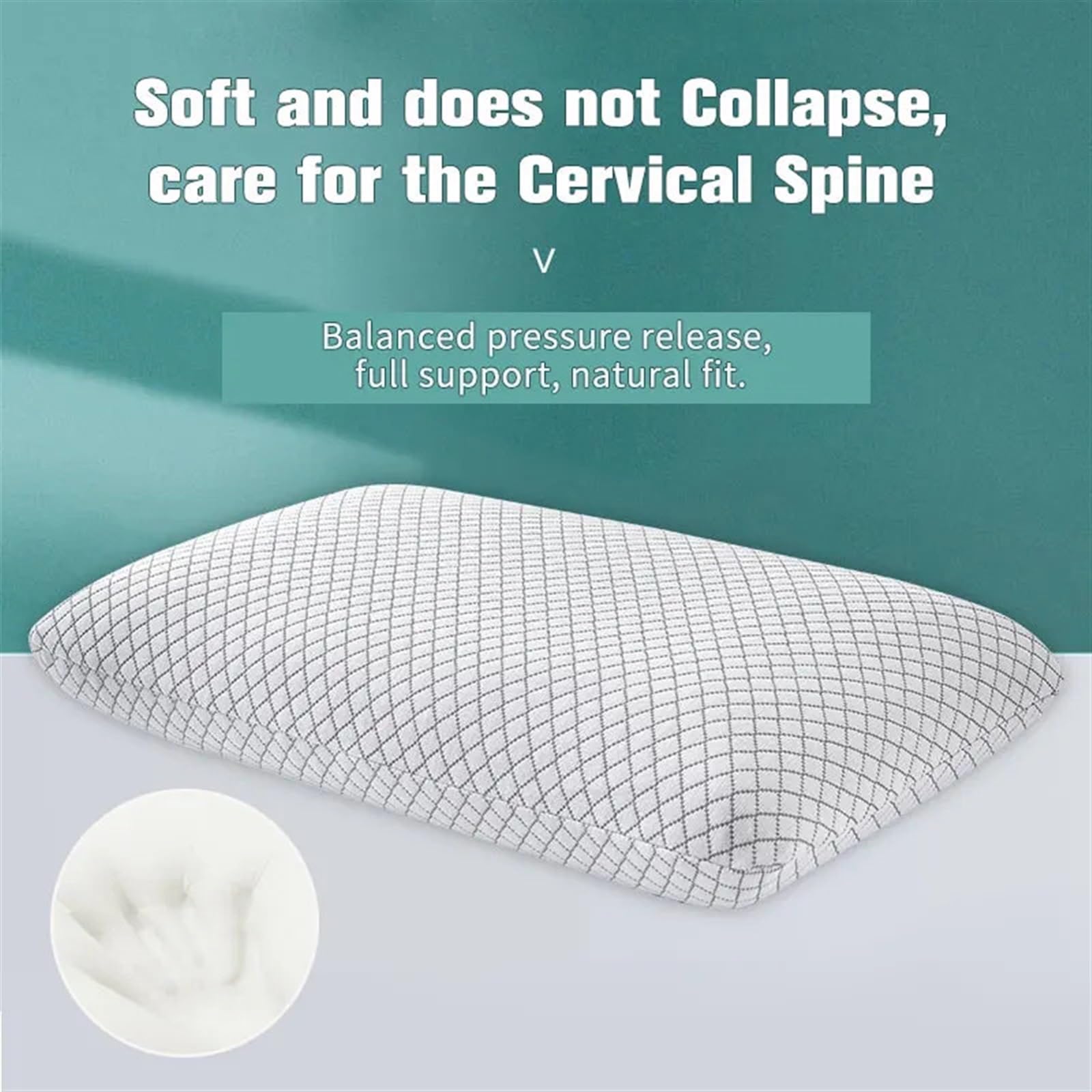 Almohada De Espuma Con Memoria Almohada de espuma viscoelástica Fibra de bambú Almohada de espuma viscoelástica agradable for la piel Almohada de pan de rebote lento Cuidado del cuello cervical de un