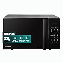 Hisense Forno Microonde Elettronico, Capacità 23 L, Potenza 800 W, Grill Potenza 1000 W, Display Led con Comandi Touch, Nero