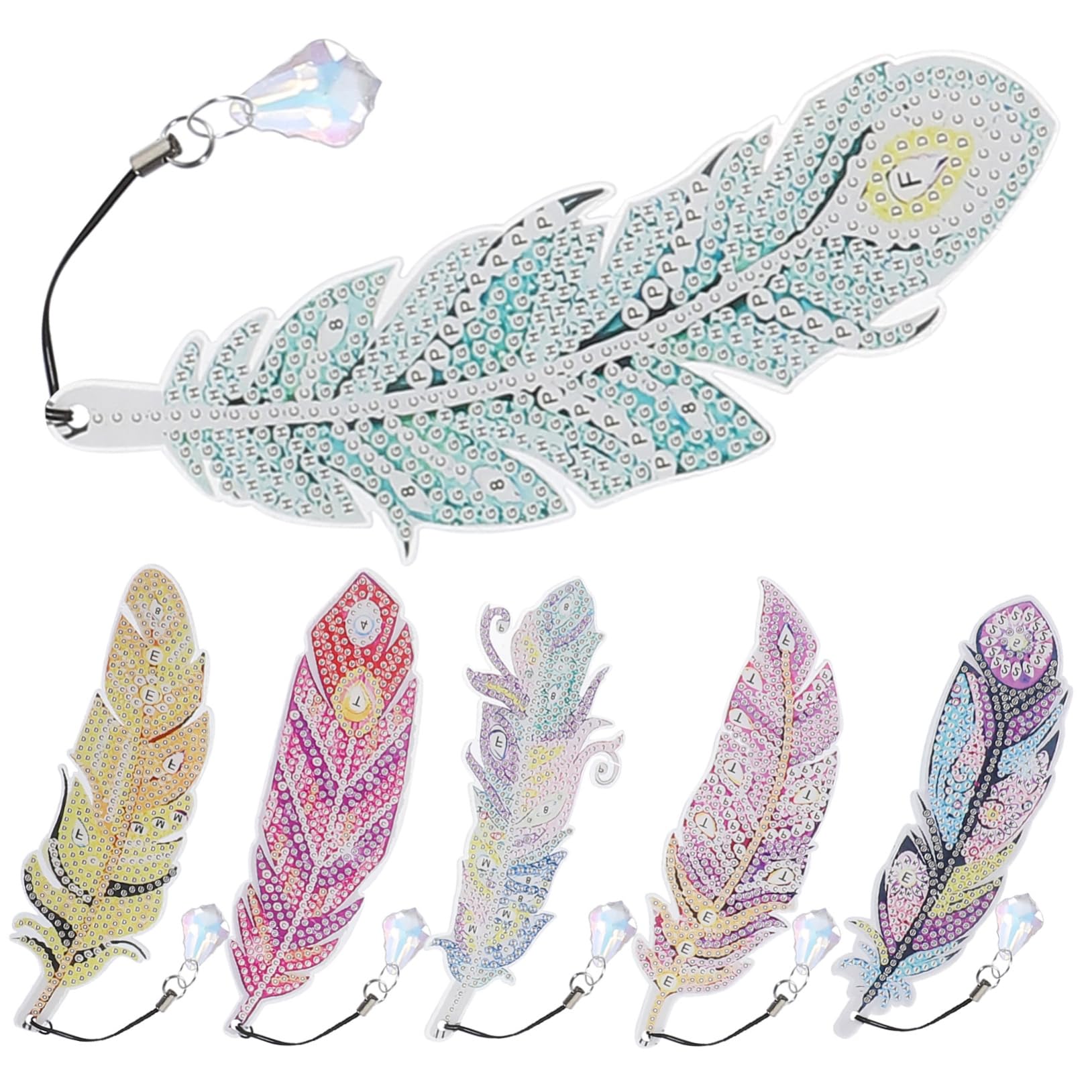 Toyvian 5 Set Disegno a Diamante Punto Diamantato Strass Art Cristalli Segni Di Lettura Guidata Segnalibri Fai Da Te Segnalibro Segnalibri Delicati Pennarello Decorativo Acrilico