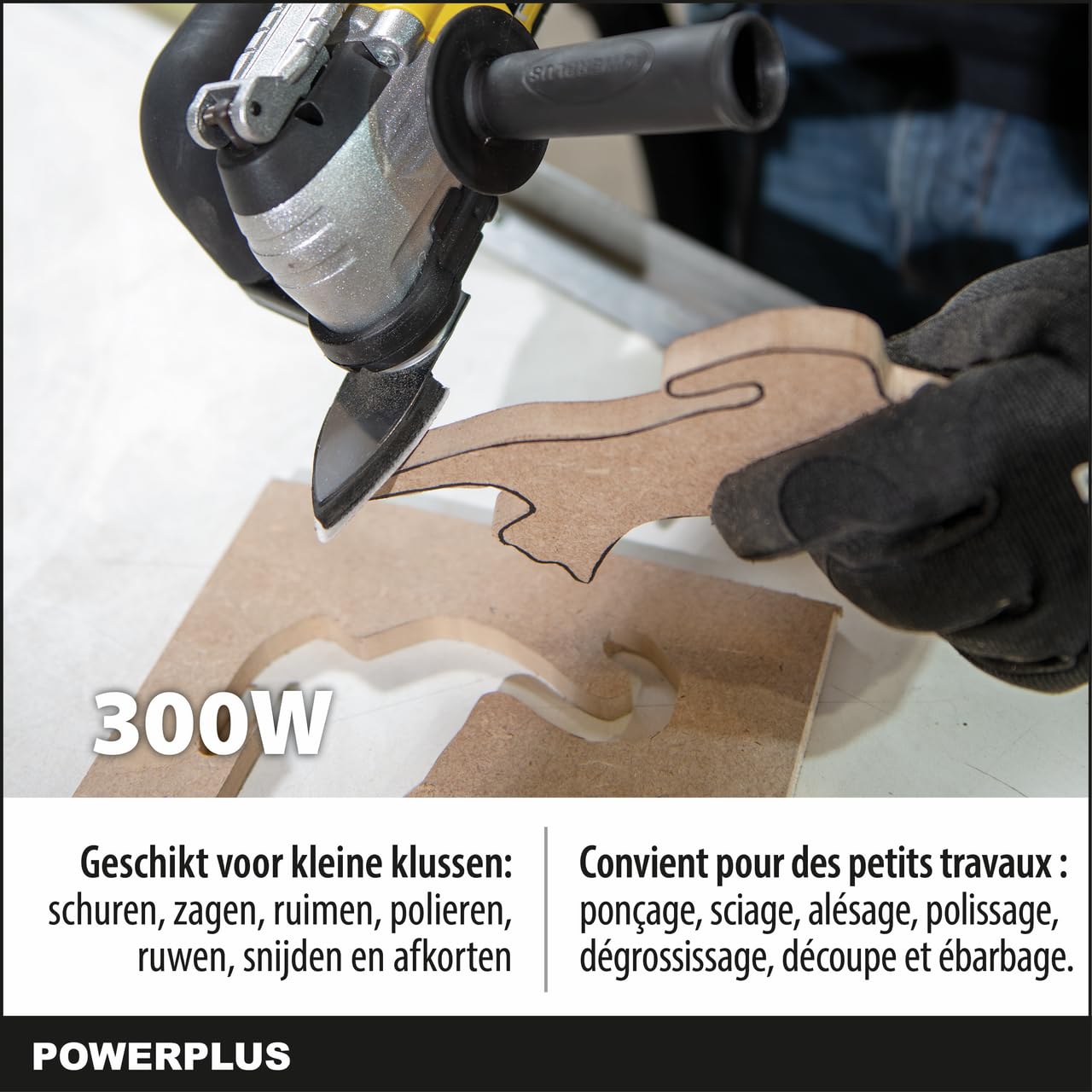 POWERPLUS POWX1347MC - Utensile multifunzione 300 W custodia in metallo
