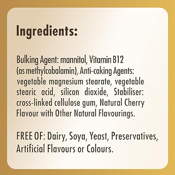 Solgar Methylcobalamin (Vitamin B12) 1000 µg Nuggets - Pack of 30
