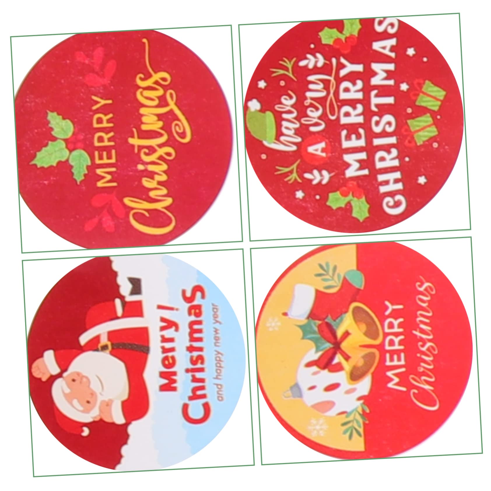 STOBOK 20pezzi Adesivi Natalizi Rotondi Per Regali Etichette Adesive Decorativi Per Confezioni Sacchetti e Biglietti Confezione