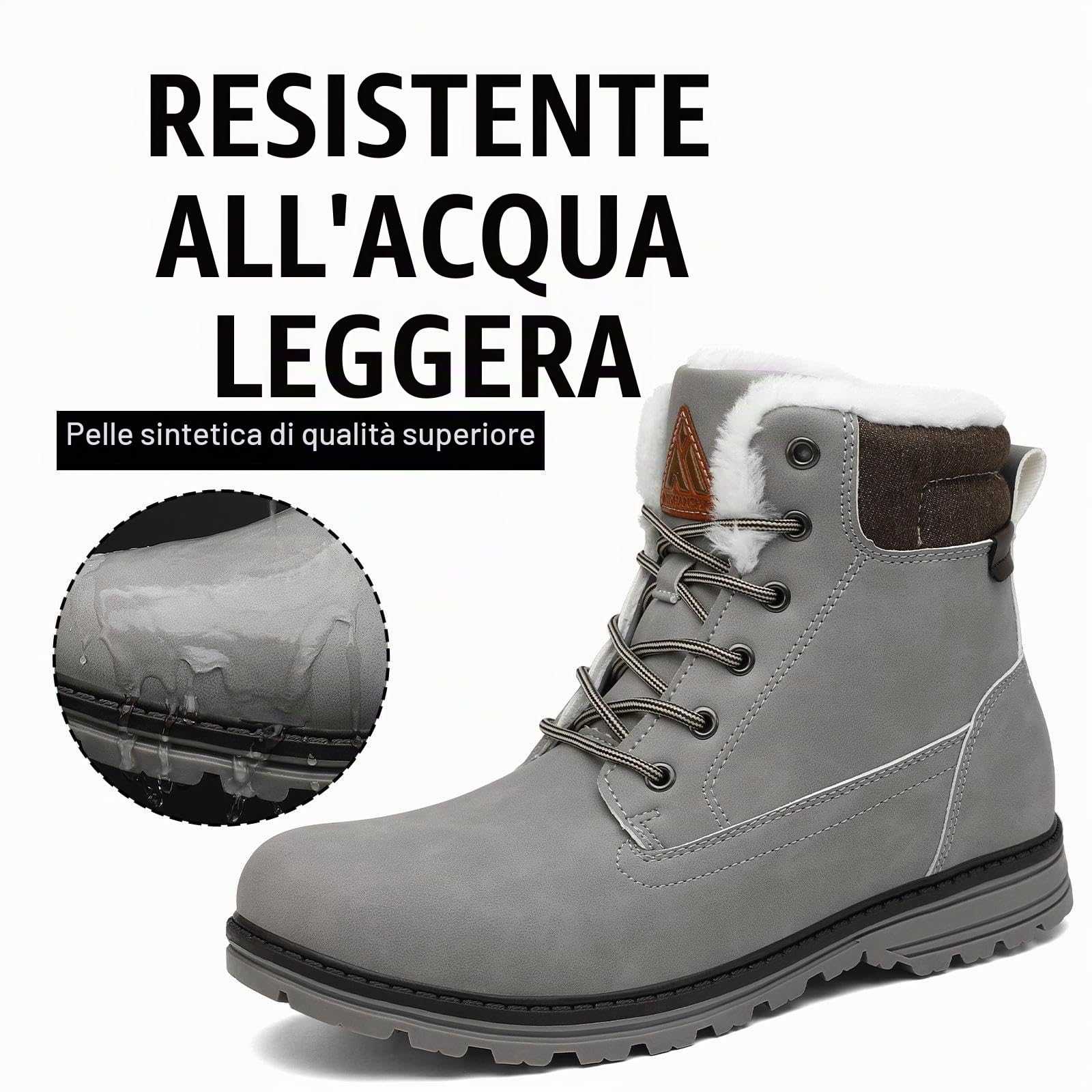 Mishansha Uomo Stivali da Neve Eleganti Scarpe da Inverno Outdoor Stivaletti da Trekking, 39-46 EU