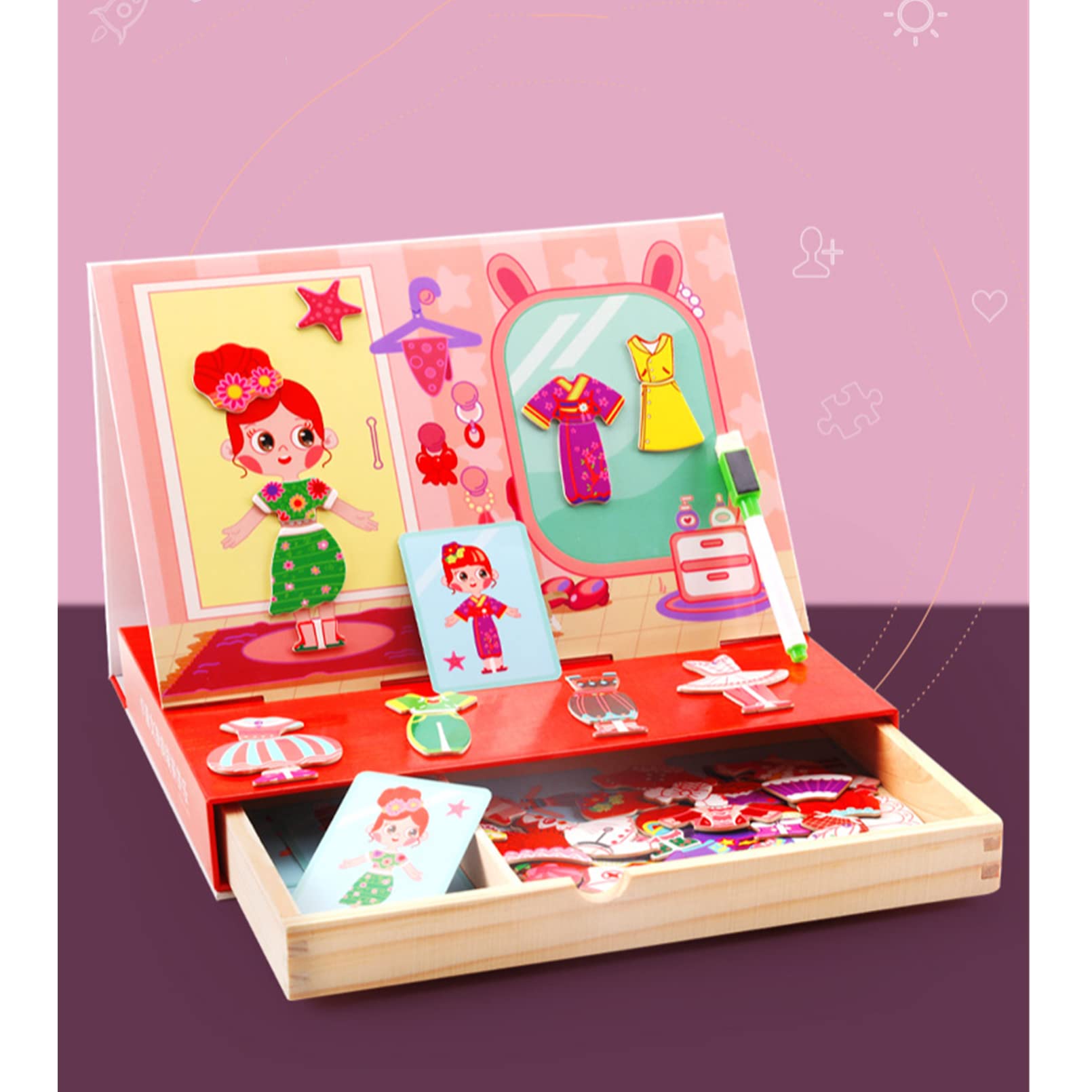 Buy AM ANNA Dress Up Toys for Little Girls,Wooden Dress Up Box