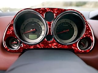 Red Forged Carbon Fiber Car Instrument Panel Speedometer Display Screen Frame Sticker Compatible with Mitsubishi Eclipse(DK2A/DK4A) GS/SE/GT 2006-2012&GS Sport Spyder/GT Spyder 2007-2012