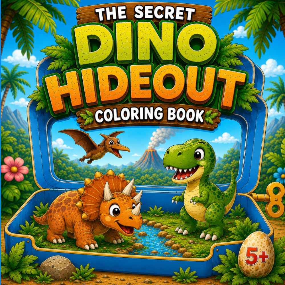 The Secret Dino Hideout: Coloring Book