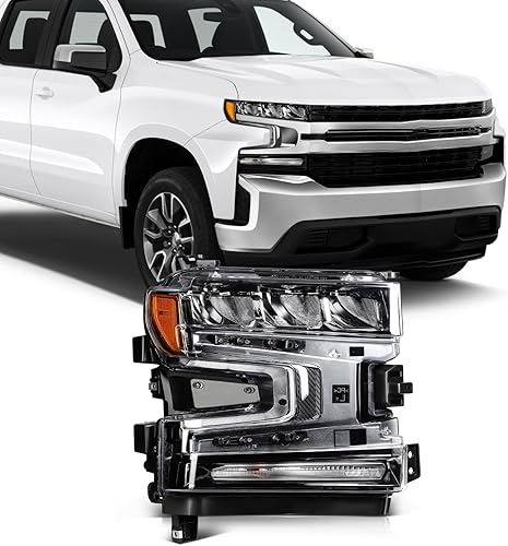 Miniatura 33 de SCITOO Faros delanteros para Chevy Silverado 1500/2500 1999-2002, para Chevy Suburban 1500/2500 2000-2006, carcasa cromada, reflector ámbar, lente