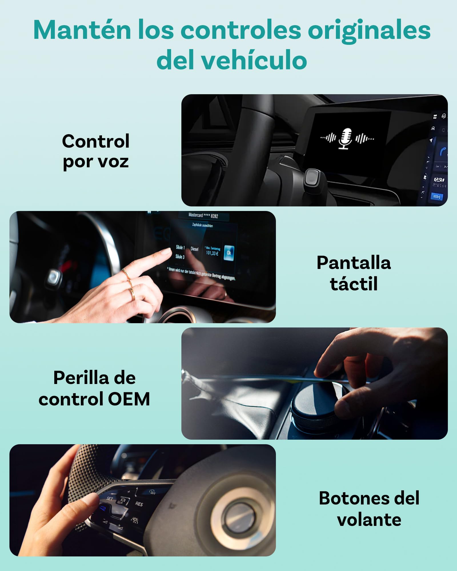 2026 Ottocast Mini Tube Adaptador Inalámbrico CarPlay & Android Auto, Convertidor de Cable a Inalámbrico, Plug & Play, Reconexión Rápida, para Vehículos con CarPlay o Android Auto con Cable