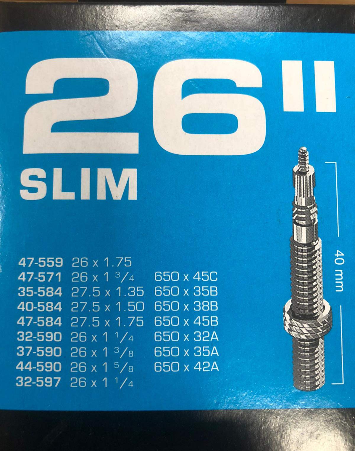 Impac Paquete de 2 Tubos De Ciclo 26" FINO - Válvula Presta - '26x1.75' / '26x1-1/4' - '26x1-3/4' / '27.5x1.35' - '27.5x1.75' / '650 x 45c' - '650 x 42' / '47-559' - '32-597'