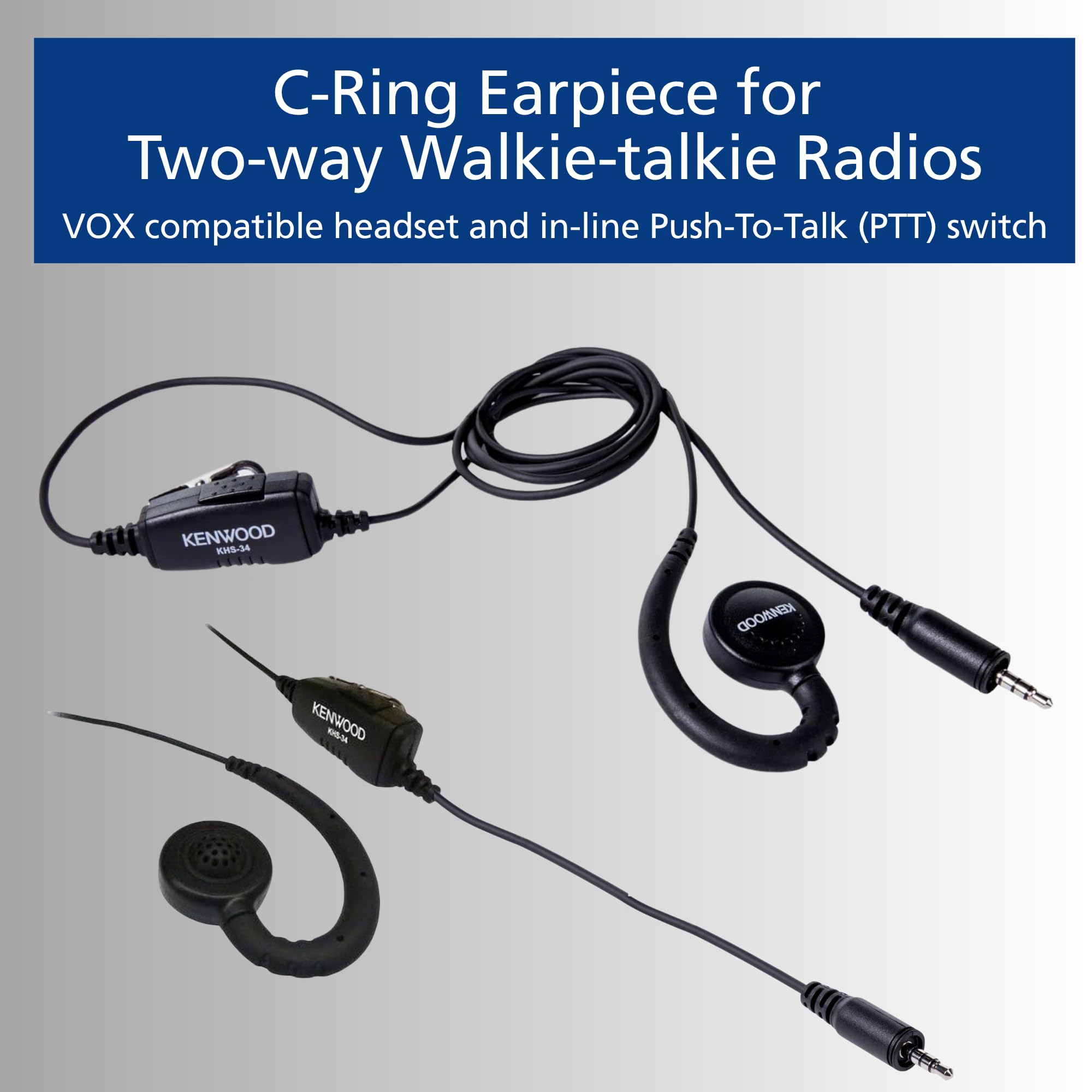 Amazon.com: Kenwood KHS-34 Walkie Talkie Earpiece with Mic, C-Ring