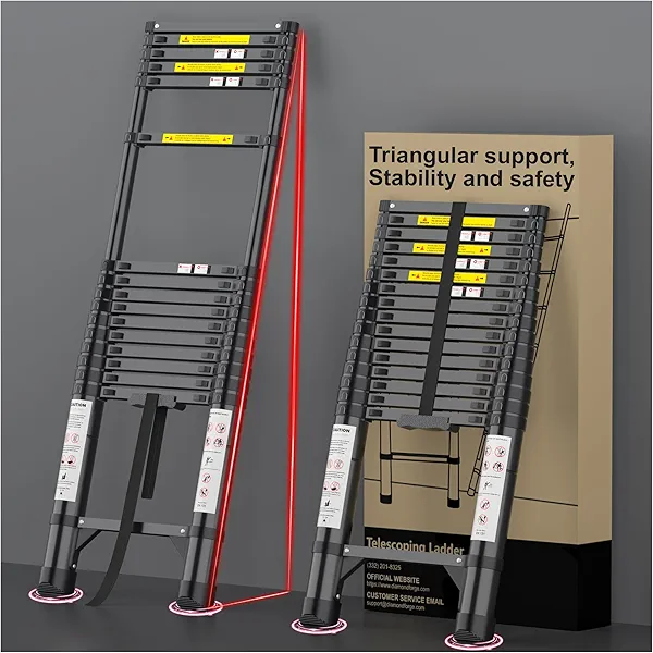 Telescoping Ladder Extension Telescopic Collapsible - 16.5 FT Rv Telescope Foldable Extendable Tall Compact Aluminum Ladders - for House Roof Travel Trailers Adjustable Retractable - 330lbs Capacity