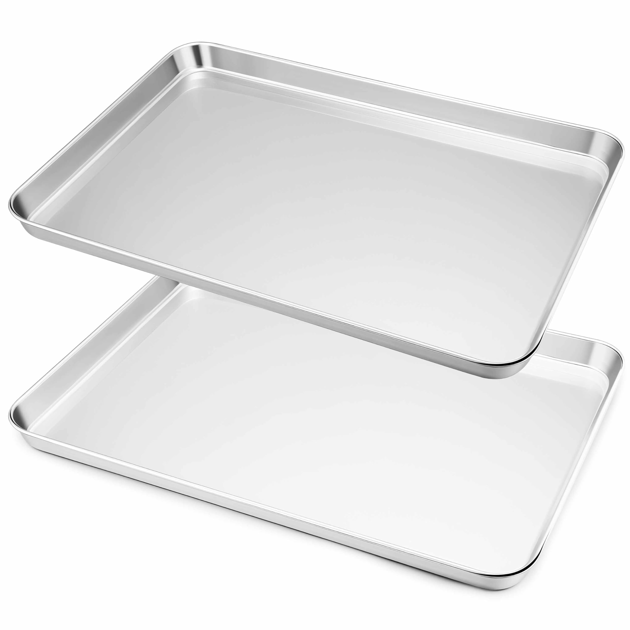 Herogo Antihaftbeschichtetes Edelstahl-Backblech-Set, 43,2 x 33 x 2,5 cm, rechteckig, Backformen-Set für den Ofen, 2 Stück, Mehrzweck-Küchen-Kochgeschirr, ungiftig, strapazierfähig und leicht zu