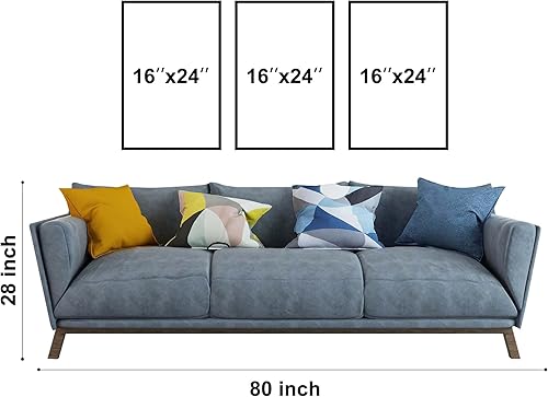 Miniatura 7 de jenesaisquoi Lienzo enmarcado para pared, juego de 3 arte moderno de mediados de siglo, policromado, formas abstractas, ilustraciones, arte moderno,