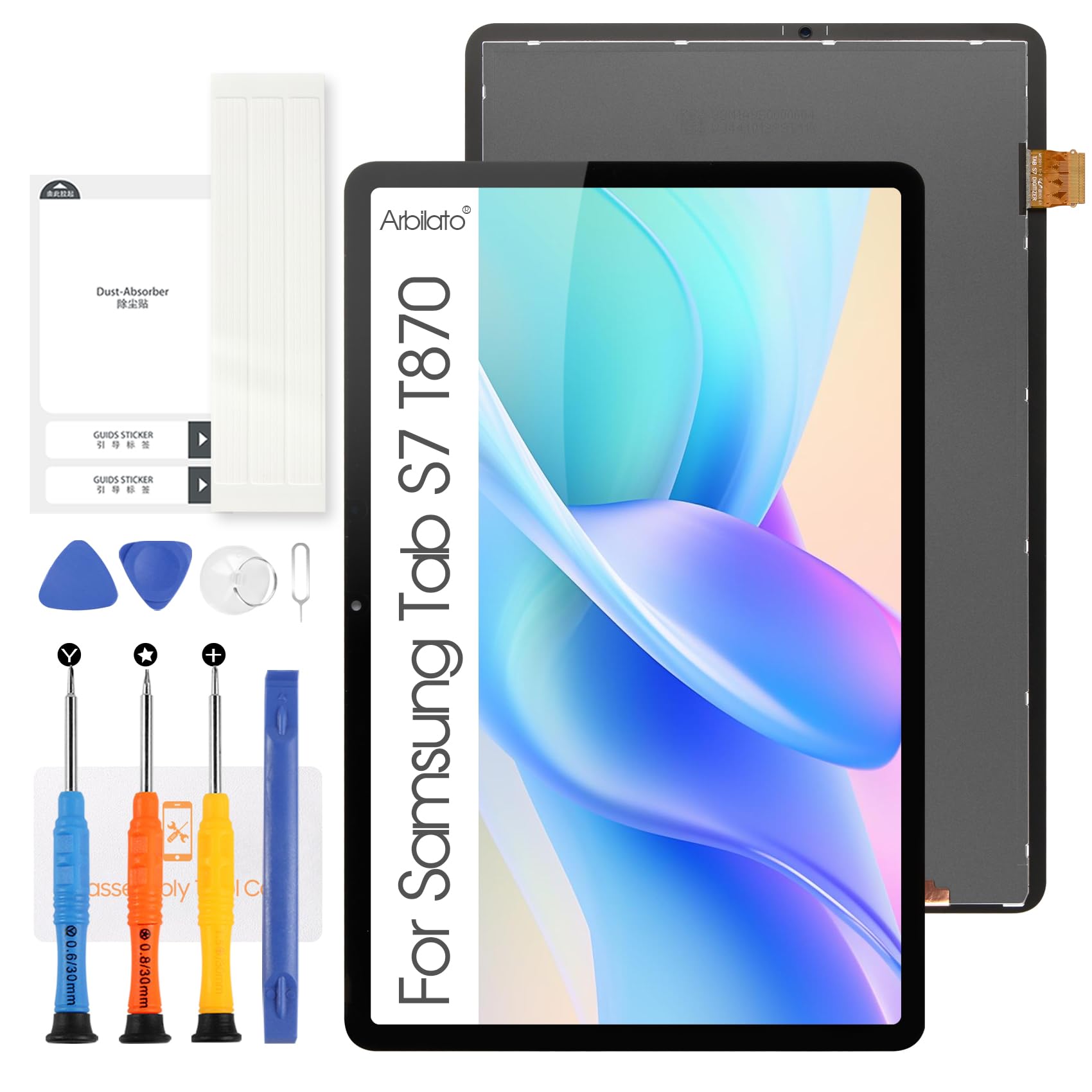 Display für Samsung Galaxy Tab S7 T870 Bildschirmersatz SM-T870 LCD Screen | Digitizer Touchscreen Komplett Assembly mit Reparatur, Schwarz,11,0 Zoll