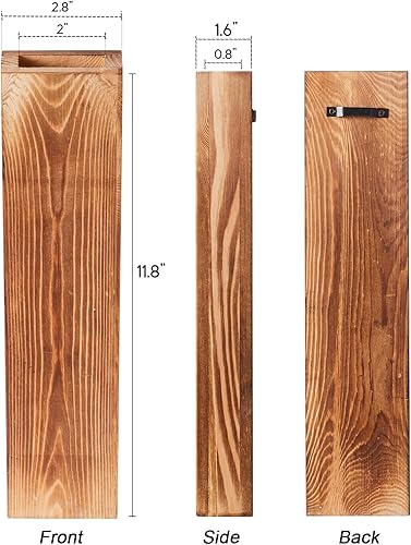 Miniatura 7 de Mokof Maceteros de pared de madera con plantas sintéticas para decoración moderna de granja, sala de estar, dormitorio, baño, oficina en casa,