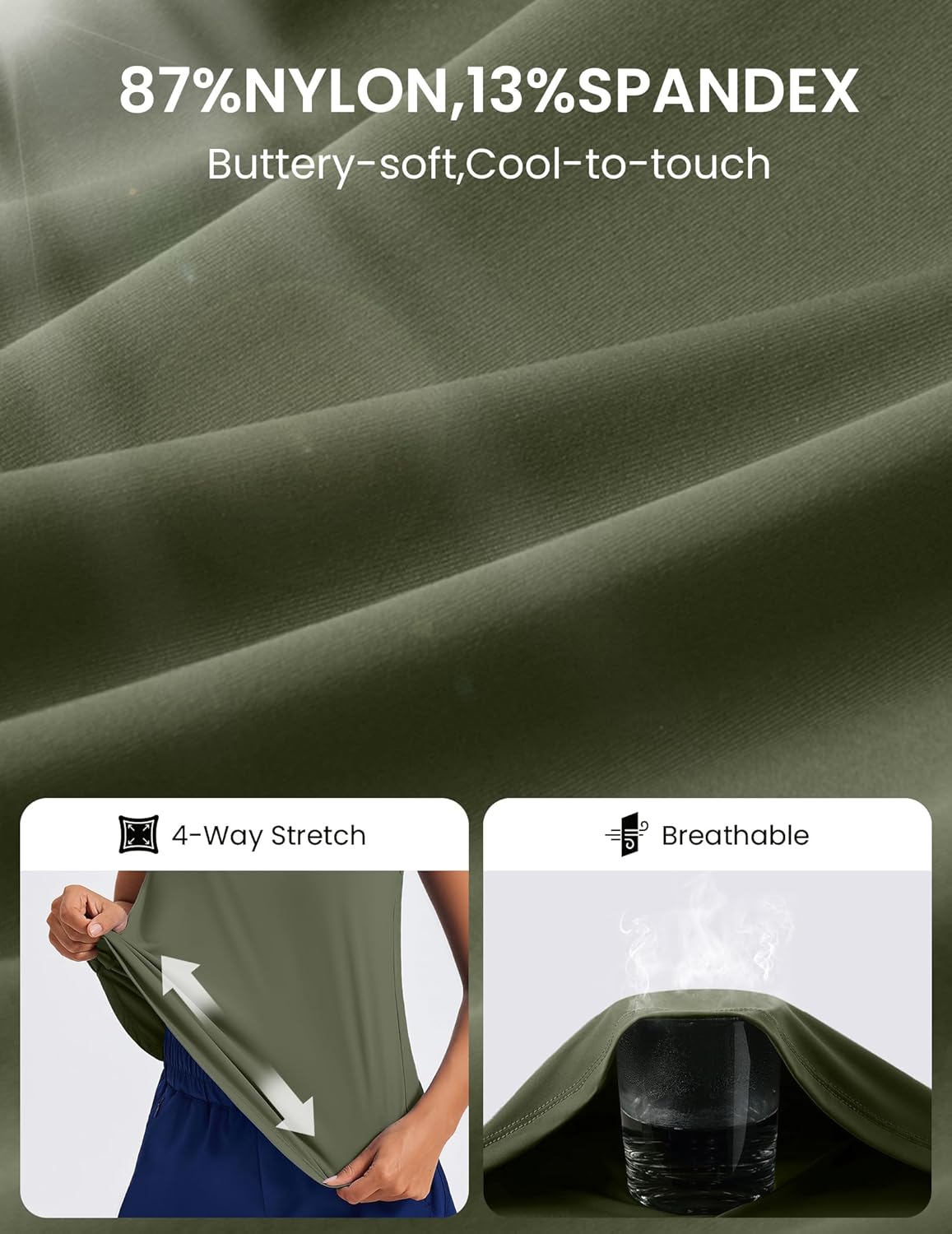 PINSPARK Women's Workout Tank Tops Back Pleat Loose Fit Sleeveless Yoga Athletic Shirts Soft UPF 50+ Cooling Running Gym Tops - Image 5