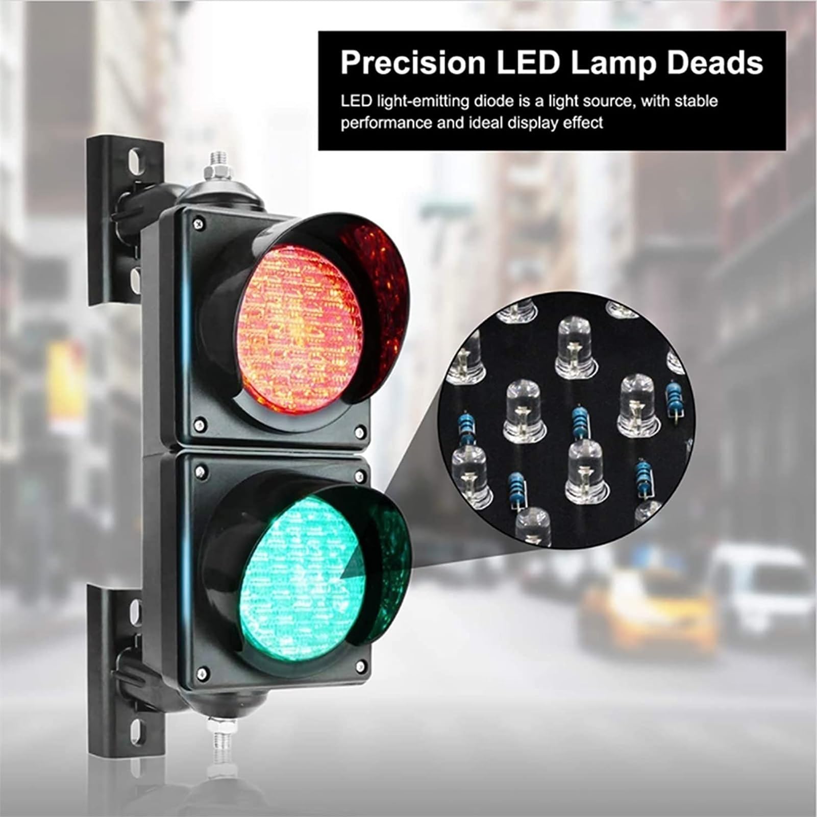 Semaforo Stradale a LED Industriale con Telecomando, Rosso/Verde, 100 mm, 2 Moduli, IP65, 220 V AC o 12/24 V CC