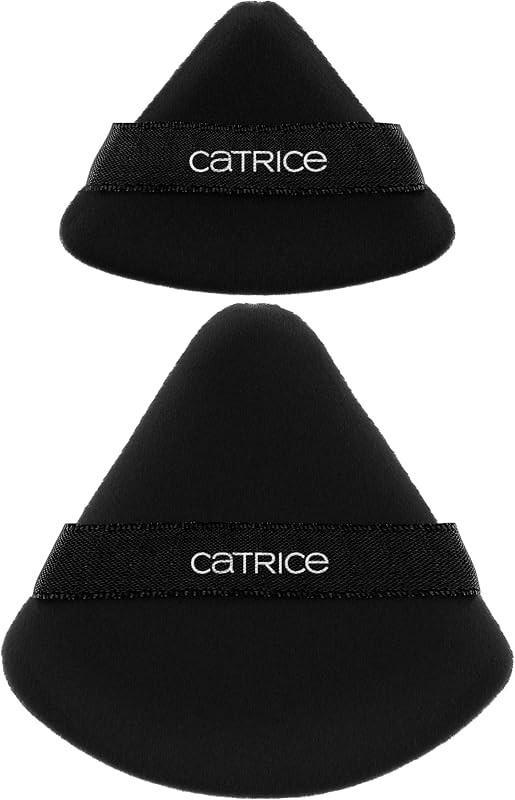 Catrice Magic Perfectors Powder Puff, Makeup Application & Blending 2-Pack | Velour Under-Eye & Face Setting Puffs, Finger Strap Grip, Triangular Precision Shape, Vegan & Cruelty Free, Microplastic Free
