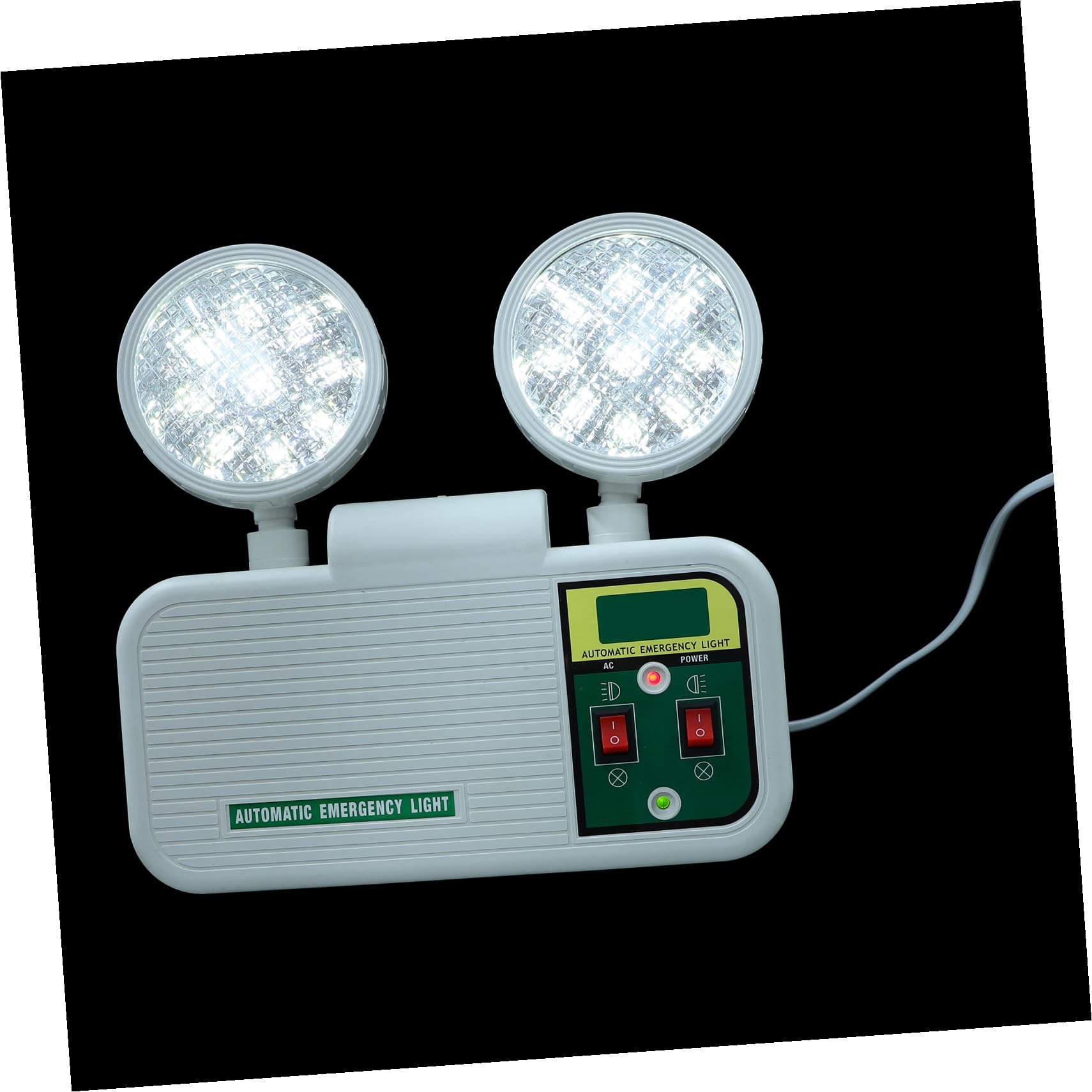 LIFKOME Lampada di Emergenza Doppia Testa LED Bianca da Parete | Illuminazione di Emergenza Antincendio, Testine Orientabili, Plastico, Corridoi e Hall, Cinema e Hotel