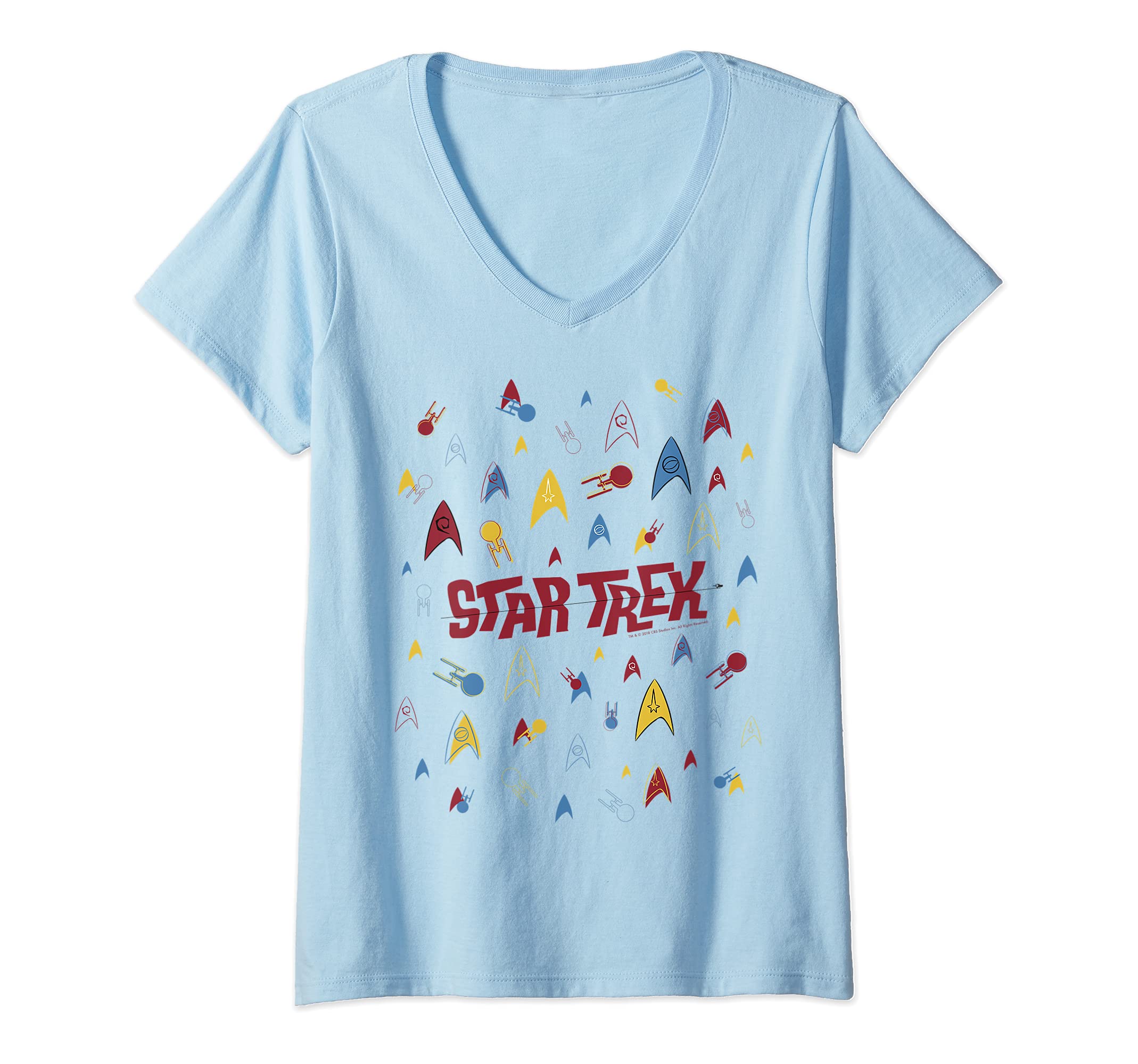 Star TrekOriginal Series Enterprise Delta Scatter V-Neck T-Shirt